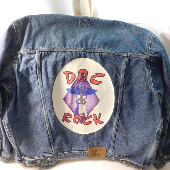 Vintage Calvin Klein Jean Jacket Size XL with DOC ROCK Patch NEW With TAGS - Picture 2 of 11